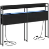Image de Tête de lit de rangement - vidaXL - Chêne noir - 1405x15x98 cm - Bois dingénierie - Cadre en acier