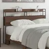 Image de VIDAXL Tête de lit 150 cm chêne marron avec étagère LED intégrées et cadre en acier