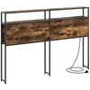 Image de Tête de lit avec rangement - vidaXL - Chêne fumé - Bois dingénierie - 15x138x98 cm - Avec station de charge