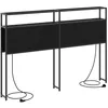 Image de Tête de lit avec rangement - vidaXL - Chêne Noir - Bois dingénierie - 143x15x98 cm - Station de charge - 2 étagères