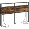 Image de Tête de lit avec rangement - vidaXL - Chêne fumé - Bois dingénierie - 143x15x98 cm - Station de charge - 2 étagères
