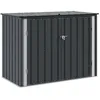Image de Boîte de rangement de jardin en acier - vidaXL - Noir - 1515 x 82 x 1105 cm - Acier anti-rouille