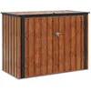 Image de Boîte de rangement de jardin en acier - vidaXL - 1515x82x1105 cm - Marron - Acier anti-rouille - Verrou à pêne dormant