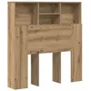 Image de Cabinet de tête de lit moderne - vidaXL - Chêne artisanal - Bois dingénierie - 100x19x104 cm - Rangement intégré
