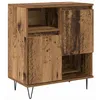 Image de Buffet bois ancien - vidaXL - 60x35x70 cm - Bois dingénierie - Pieds en fer - Vieux bois - 2 portes