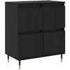 Image de Buffet moderne - vidaXL - Chêne Noir - 60x35x70 cm - 4 portes - Grand espace de stockage - Assemblage requis