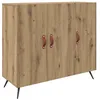 Image de Buffet moderne en bois dingénierie - vidaXL - Chêne artisanal - 89 5 x 34 x 80 cm - 3 portes à charnières