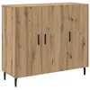 Image de Buffet moderne en bois dingénierie - vidaXL - Chêne artisanal - 90x34x80 cm - 3 portes à charnières