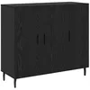 Image de Buffet moderne en bois dingénierie - vidaXL - Chêne Noir - 90x34x80 cm - 3 portes à charnières - Rangement pratique