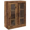 Image de Buffet moderne en bois dingénierie - vidaXL - Bois ancien - 695x34x90 cm - Portes en verre - Poignées en T