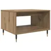 Image de Table basse industrielle - vidaXL - Chêne artisanal - 60x50x40 cm - Bois dingénierie - Pieds en fer - Finition mate