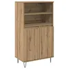 Image de Buffet haut moderne - vidaXL - 60x36x110 cm - Marron - Bois dingénierie - 2 portes - Rangement caché