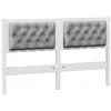 Image de Tête de lit en bois massif - vidaXL - Blanc et Gris clair - Bois de pin - 1555x855x9 cm - Respirant - Durable