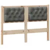 Image de Tête de lit en bois massif - vidaXL - Marron et Gris foncé - Bois de pin - 135 cm - 9x1405x855 cm - Respirant