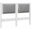 Image de Tête de lit capitonnée - vidaXL - 120 cm - Blanc - Pin massif - Design moderne - Facile à nettoyer - Usage intérieur