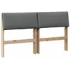 Image de Tête de lit capitonnée - vidaXL - 140 cm - Gris foncé - Pin massif - Rembourrée en mousse - Facile à nettoyer
