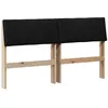 Image de Tête de lit capitonnée - vidaXL - 140 cm - Noir - Pin massif - Rembourrée en mousse - Facile à nettoyer - Design moderne