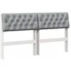 Image de Tête de lit capitonnée - vidaXL - 160 cm - Gris clair - Pin massif - Rembourrée en tissu - Durable - Facile à nettoyer