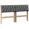 Image de Tête de lit capitonnée - vidaXL - Gris foncé - 140 cm - Pin massif - Rembourrée en tissu - Coussin moelleux