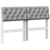 Image de Tête de lit capitonnée - vidaXL - Gris clair - 120 cm - Pin massif - Rembourrée en tissu - Coussin moelleux