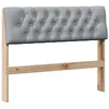 Image de Tête de lit capitonnée - vidaXL - Gris clair - 100x14x78 5 cm - Pin massif - Rembourrée en tissu - Coussin moelleux