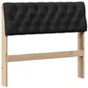 Image de Tête de lit capitonnée - vidaXL - Noir - 90 cm - Pin massif - Rembourrée en tissu - Durable - Facile à nettoyer