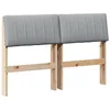 Image de Tête de lit capitonnée - vidaXL - Gris clair - 120 cm - Pin massif - Rembourrage en mousse - Facile à nettoyer