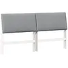Image de Tête de lit capitonnée - vidaXL - 180 cm - Gris clair - Pin massif - Rembourrage en tissu - Coussin en mousse