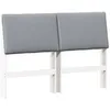 Image de Tête de lit capitonnée - vidaXL - 160 cm - Gris clair - Pin massif - Rembourrage en tissu - Coussin en mousse