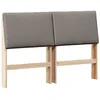 Image de Tête de lit capitonnée - vidaXL - 140 cm - Taupe - Pin massif - Rembourrage en tissu - Coussin en mousse