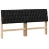 Image de Tête de lit capitonnée - vidaXL - 180 cm - Noir - Pin massif - Coussin rembourré - Facile à nettoyer