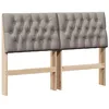 Image de Tête de lit capitonnée - vidaXL - 140 cm - Taupe - Pin massif - Coussin rembourré - Facile à nettoyer