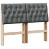 Image de Tête de lit capitonnée - vidaXL - Gris foncé - 120 cm - Pin massif - Coussin rembourré - Facile à nettoyer