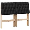 Image de Tête de lit capitonnée - vidaXL - 120 cm - Noir - Pin massif - Coussin rembourré - Facile à nettoyer