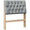 Image de Tête de lit capitonnée - vidaXL - Gris clair - 80 cm - Pin massif - Coussin rembourré - Facile à nettoyer