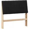 Image de Tête de lit capitonnée - vidaXL - Noir - 100 cm - Pin massif - Moderne - Confortable pour le dos - Design minimal