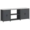 Image de Meuble de rangement cuisine en acier - vidaXL - Anthracite - 240x50x92 cm - Acier - 6 étagères - 4 portes