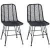 Image de Chaise de salle à manger en rotin - vidaXL - Noir - 445 x 55 x 85 cm - Lot de 2 - Dossier en rotin tressé
