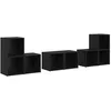 Image de Meuble TV en bois dingénierie - vidaXL - Chêne noir - 37x35x72 cm - Rangement en cube - Matériaux anti-décoloration