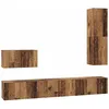 Image de Meuble TV mural en bois dingénierie - vidaXL - Bois Ancien - Rangement modulable - 200x30x30 cm - Étagères en cubes