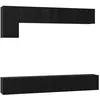 Image de Meuble TV suspendu en bois dingénierie - vidaXL - Chêne Noir - 100x30x30 cm - Étagères murales - Portes à charnières