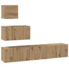 Image de Meuble TV mural en bois dingénierie - vidaXL - Chêne artisanal - 80x30x30 cm - 2 portes - Poids maximal 240 kg