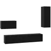 Image de Meuble TV mural - vidaXL - Chêne Noir - Bois dingénierie - 200x30x30 cm - Étagères modulaires - Portes à charnières