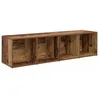 Image de Meuble TV avec rangement - vidaXL - 37x35x107 cm - Bois dingénierie - Marron - Rangement cubique modulaire