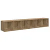 Image de Meuble TV avec rangement - vidaXL - 37x35x107 cm - Marron - Bois dingénierie - Rangement cubique modulaire