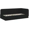 Image de Cadre de lit dangle en tissu - vidaXL - 90x190 cm - Noir - Design en L - Polyvalent canapé-lit - Gain de place