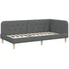 Image de Cadre de lit dangle en tissu - vidaXL - Gris foncé - 90x200 cm - Design en L - Polyvalent canapé-lit - Tissu robuste