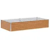 Image de Jardinière surélevée en acier galvanisé - vidaXL - 195x100x36 cm - Marron clair - Résistant aux intempéries