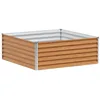 Image de Jardinière surélevée en acier galvanisé - vidaXL - 98x100x36 cm - Marron clair - Résistant aux intempéries