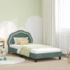 Image de Cadre de lit pour enfants - vidaXL - Vert Mer - Velours - 90x200 cm - 208x104.5x85 cm - Poches de rangement